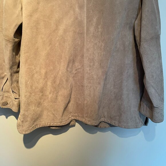 Utex Design suede shirt/jacket grey/sand tone women size L. Western - Picture 5 of 12